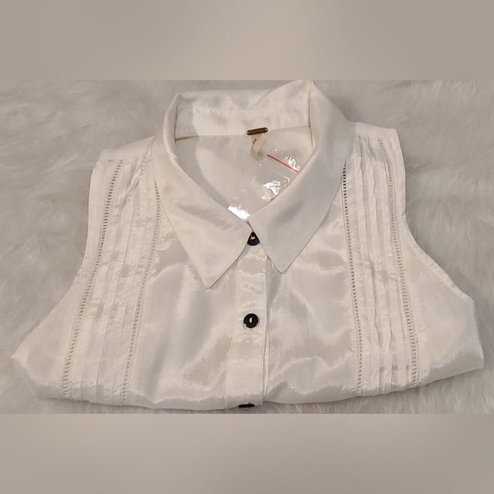 FREE People Drive Back Top, Ivory, Size Medium - Picture 5 of 6